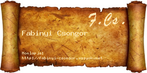 Fabinyi Csongor névjegykártya